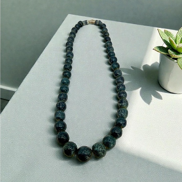 Vintage Blue Sponge Coral Graduated Necklace 16” Barrel Clasp 53.6g - Picture 13 of 17